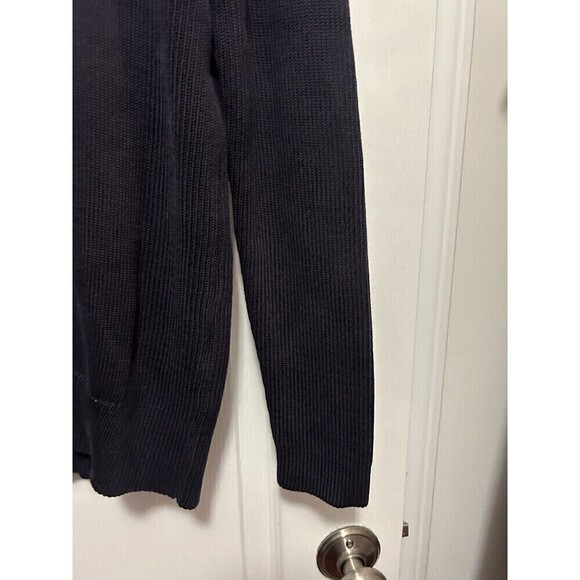 ZARA MAN Basic Sweater Jacket Men’s SZ XL Navy Blue Full Zip Cable Knit Cotton - Picture 8 of 16